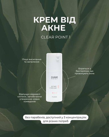Клеар Поінт Clear Point acne crem 1.2.3   крем від акне  фото